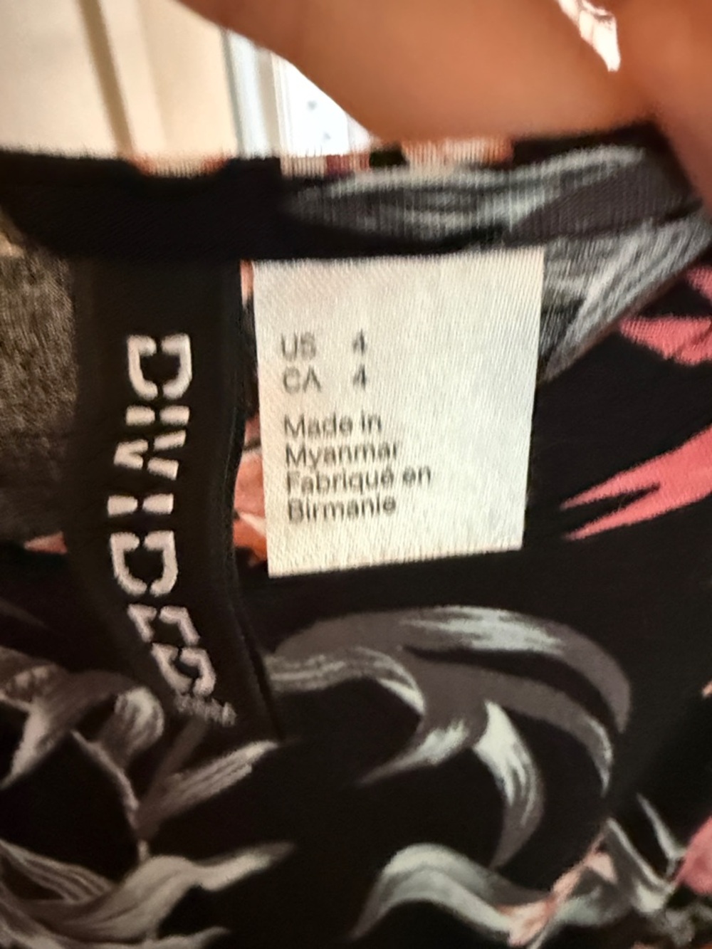 Divided by H&M Black Romper with Pink Floral Accents Size 4 - Picture 2 of 6